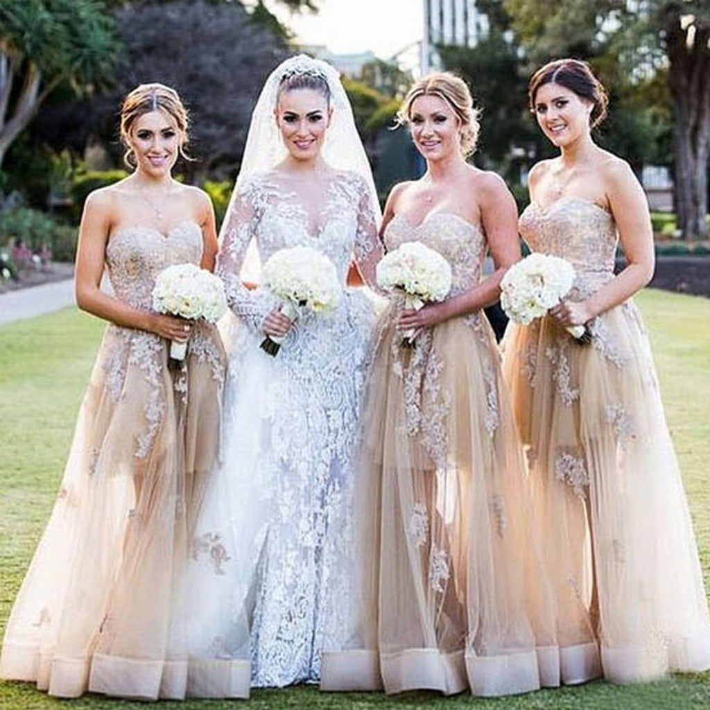 champagne maid of honor dresses